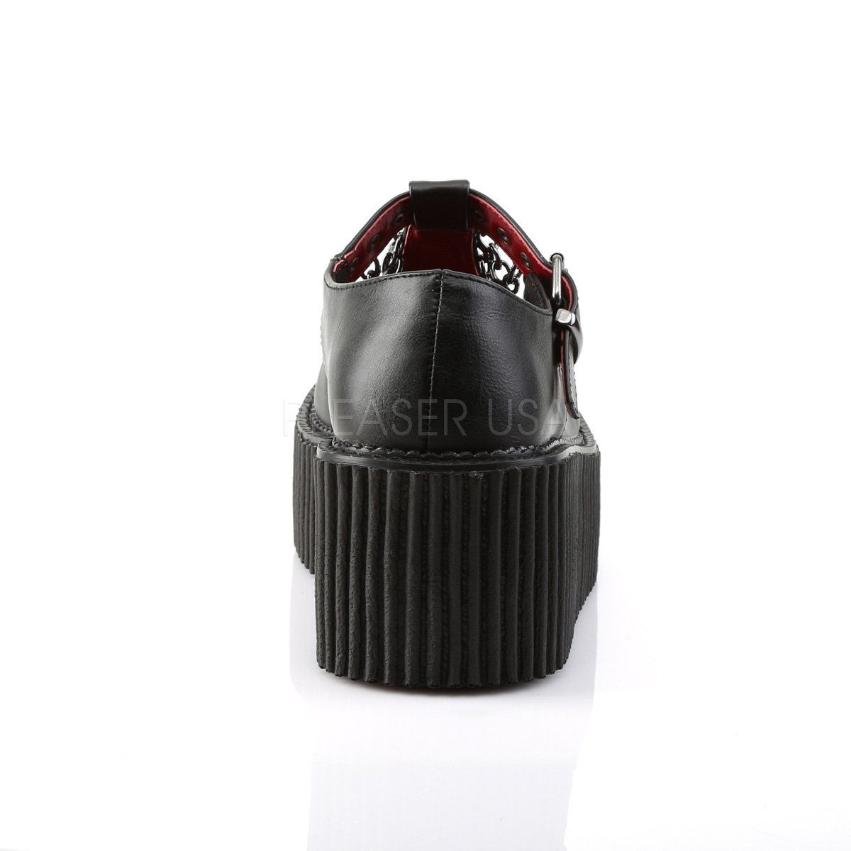 CREEPER-215 Black Vegan Leather Creeper Demonia