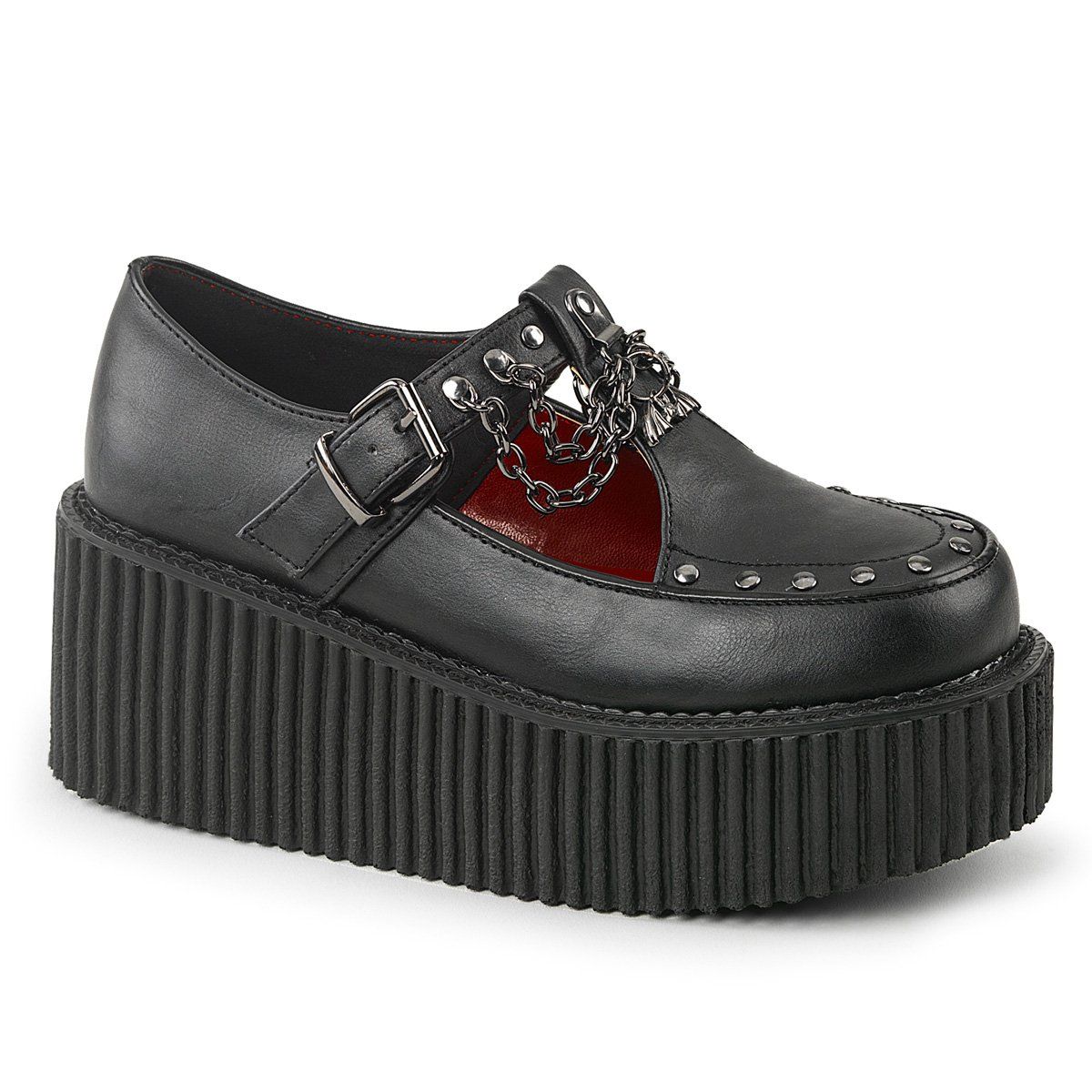 CREEPER-215 Black Vegan Leather Creeper Demonia