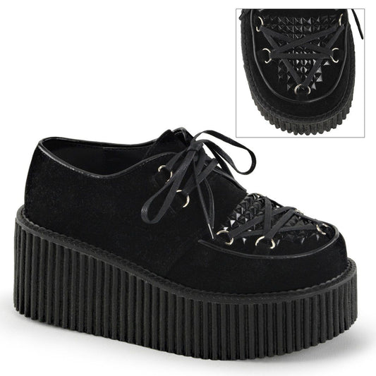 CREEPER-216 Black Vegan Suede Creeper Demonia