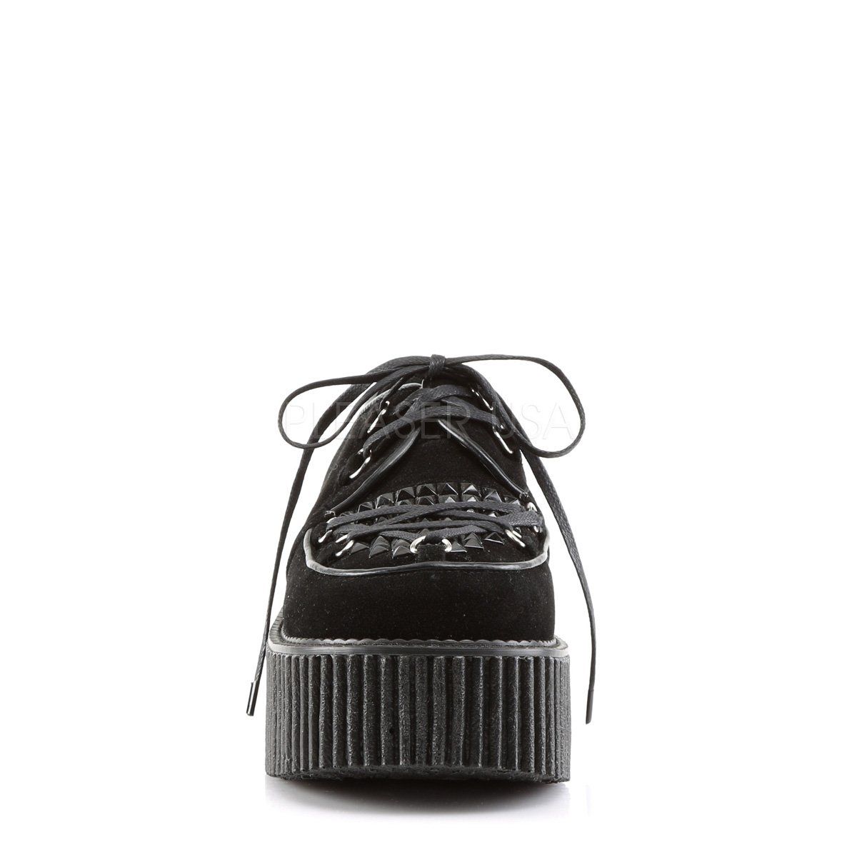 CREEPER-216 Black Vegan Suede Creeper Demonia