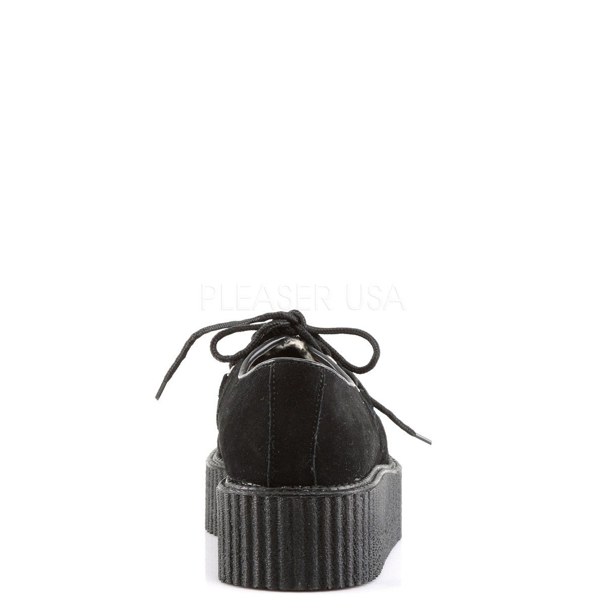 CREEPER-400 Black Suede-Cheetah Fur Creeper Demonia