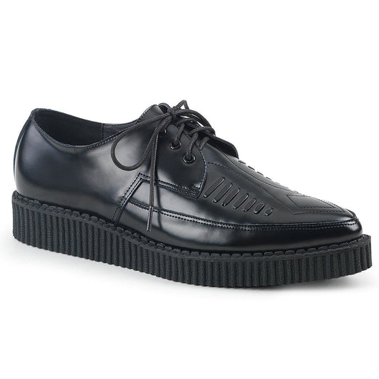CREEPER-712 Black Leather Creeper Demonia