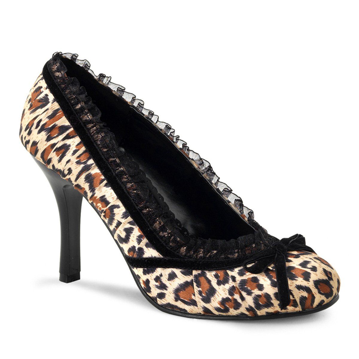 DAINTY-420 Cheetah Print Satin Funtasma