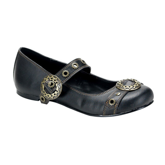 DAISY-09 Black Vegan Leather Mary Janes Demonia