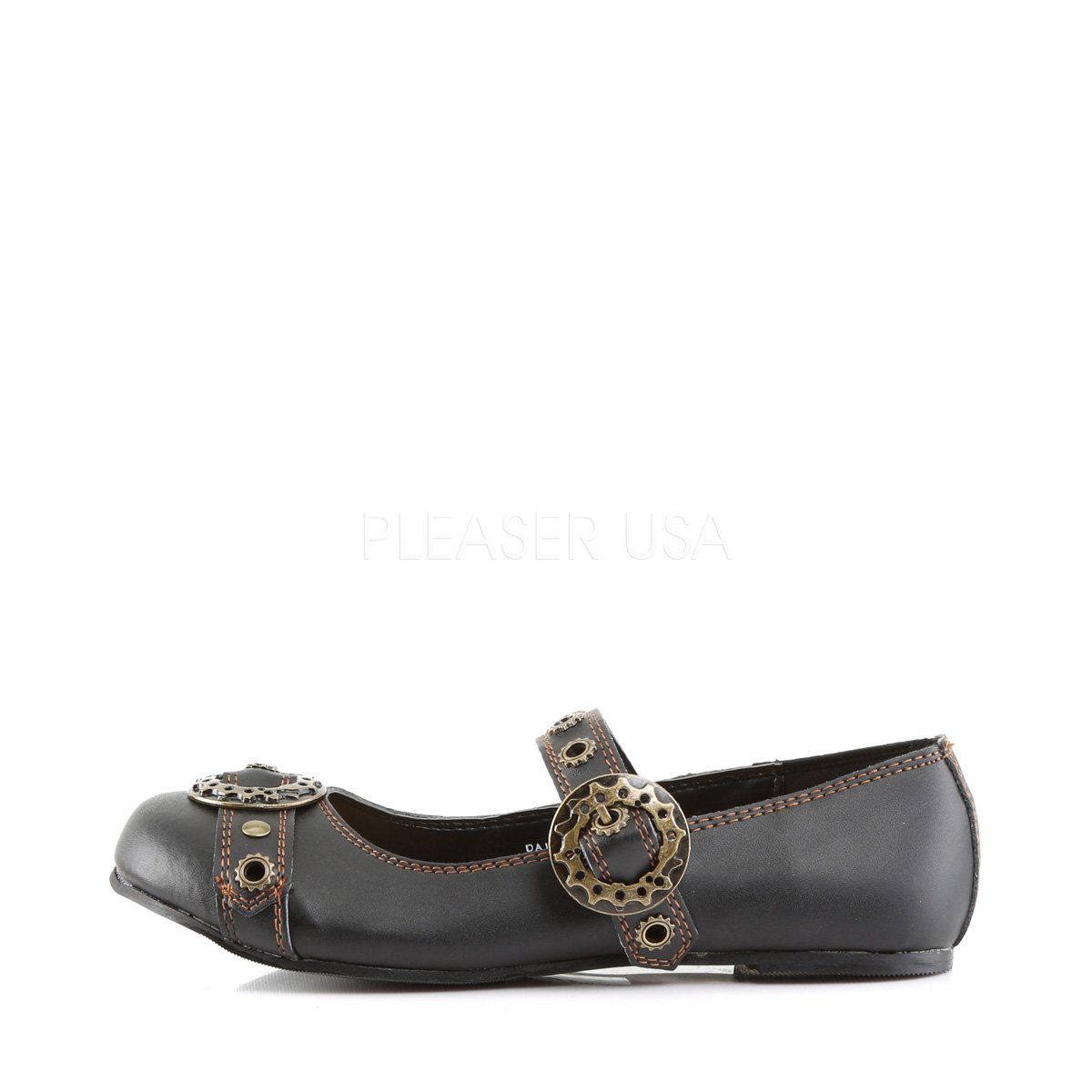 DAISY-09 Black Vegan Leather Mary Janes Demonia
