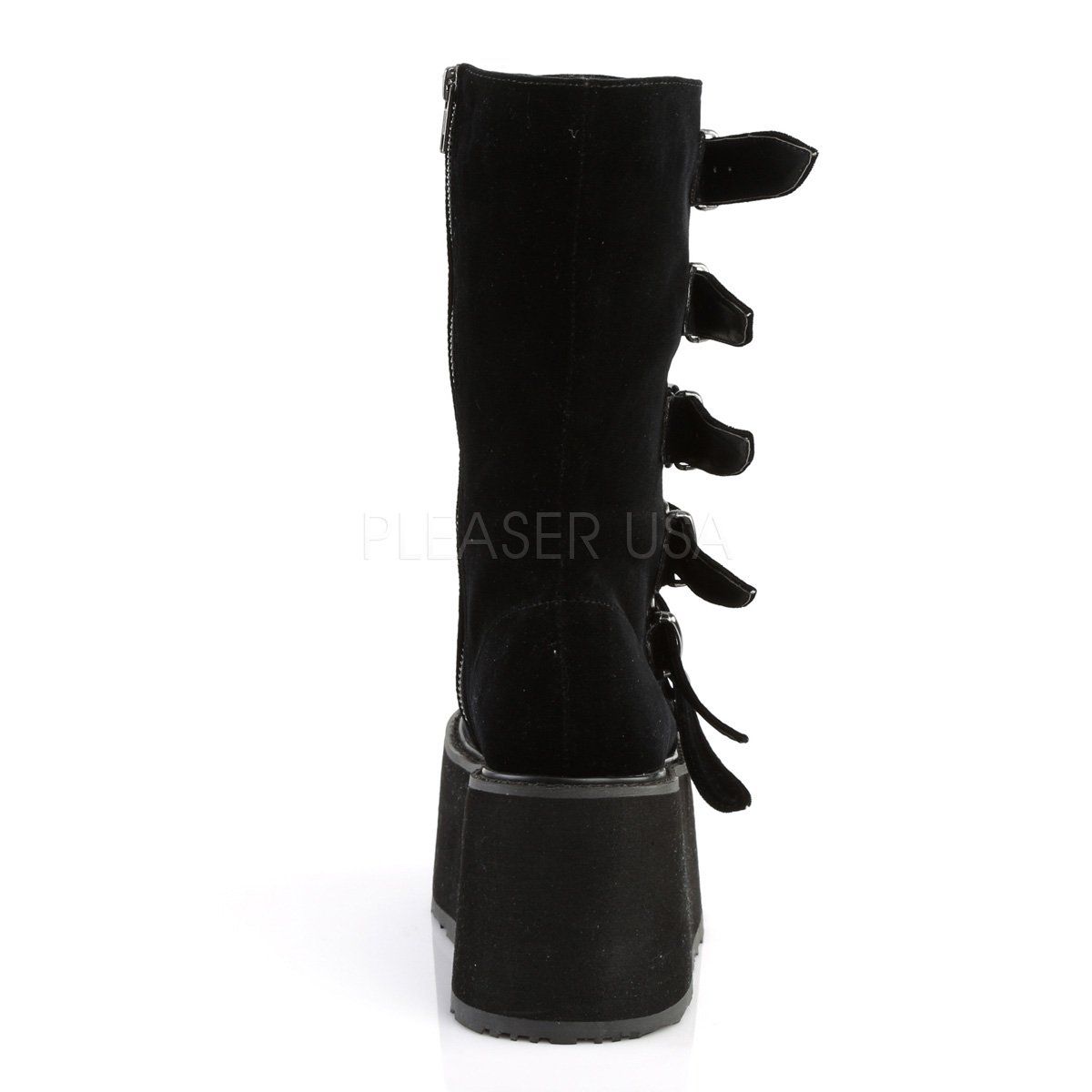 DAMNED-225 Black Velvet Mid-Calf Boot Demonia