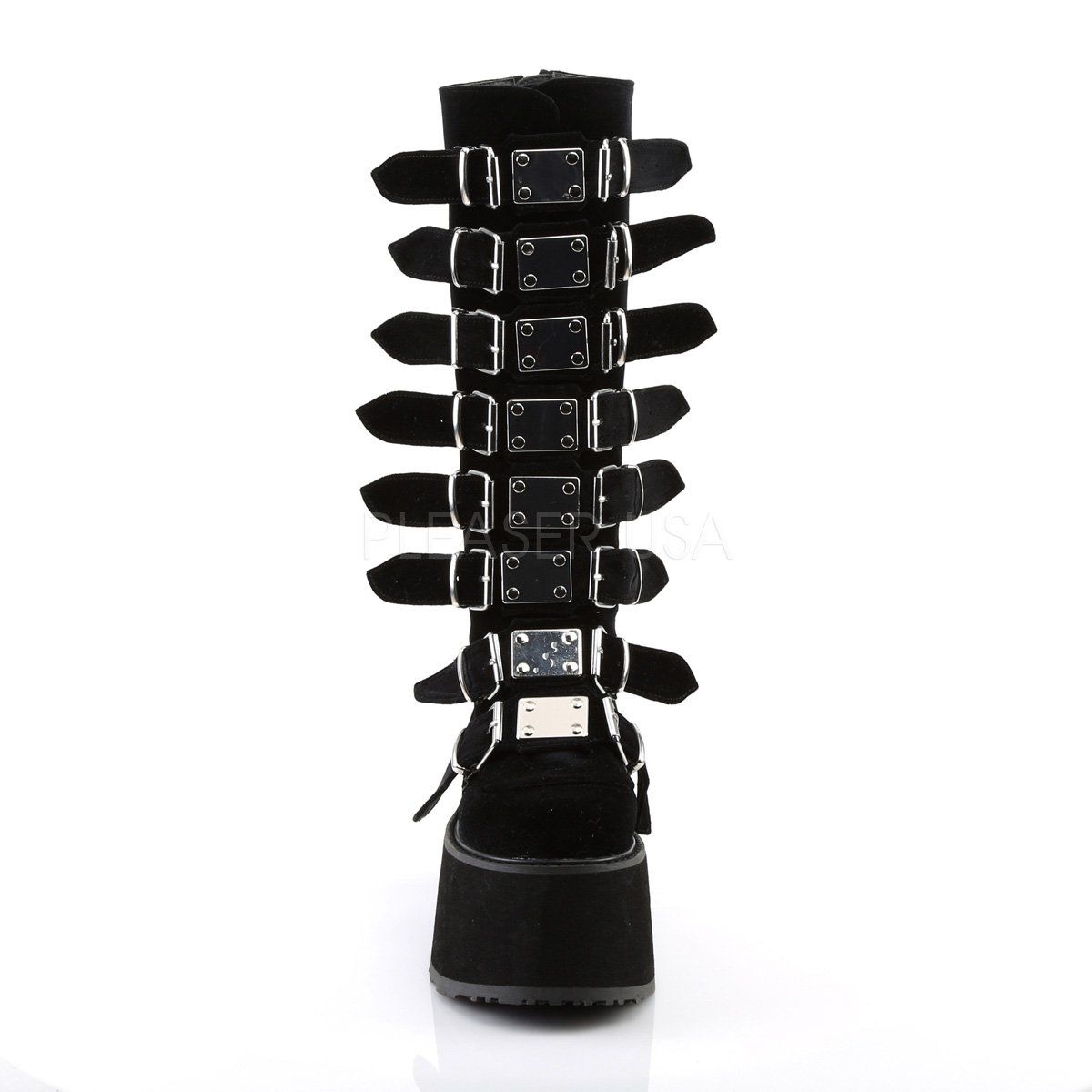 DAMNED-318 Black Velvet Knee Boot Demonia