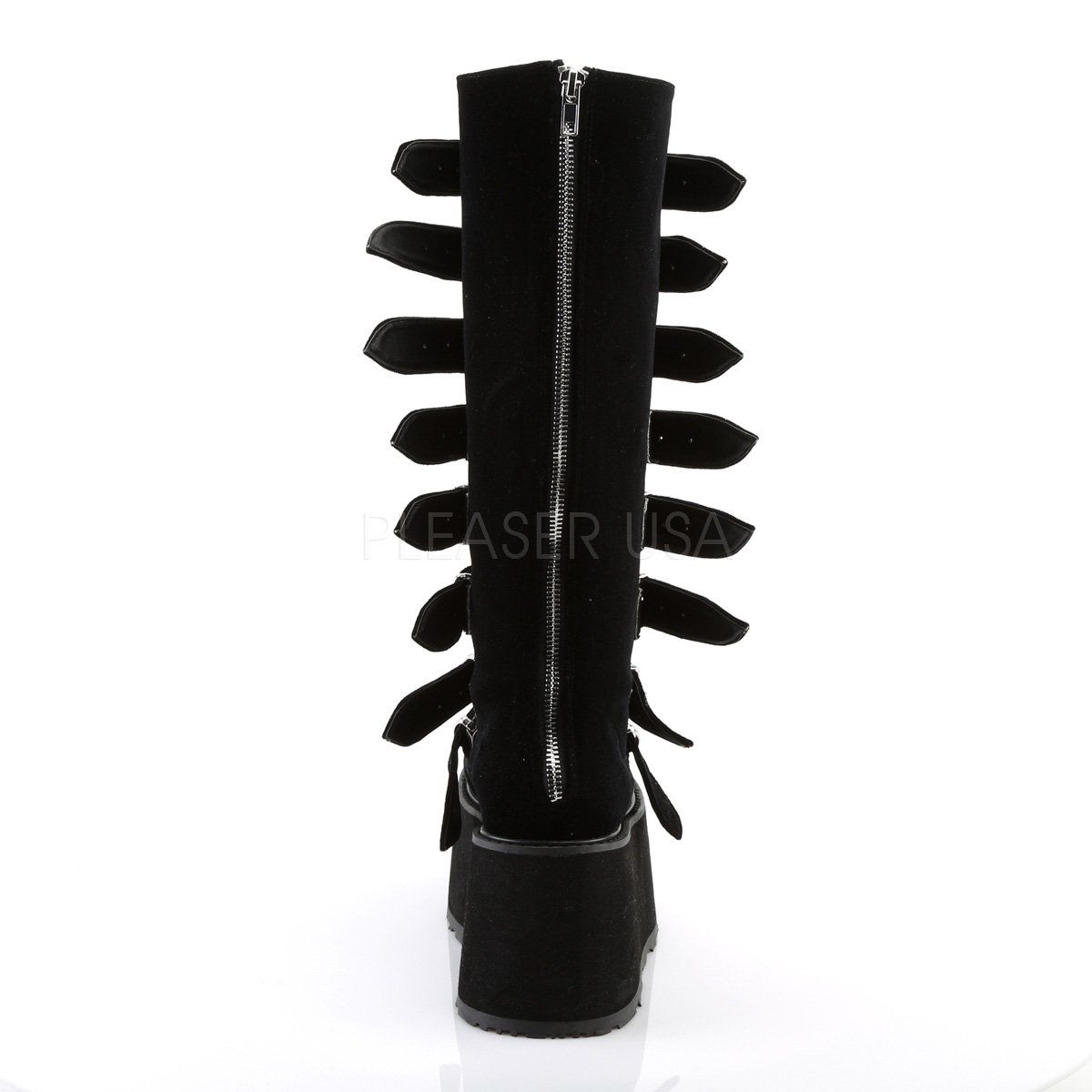 DAMNED-318 Black Velvet Knee Boot Demonia