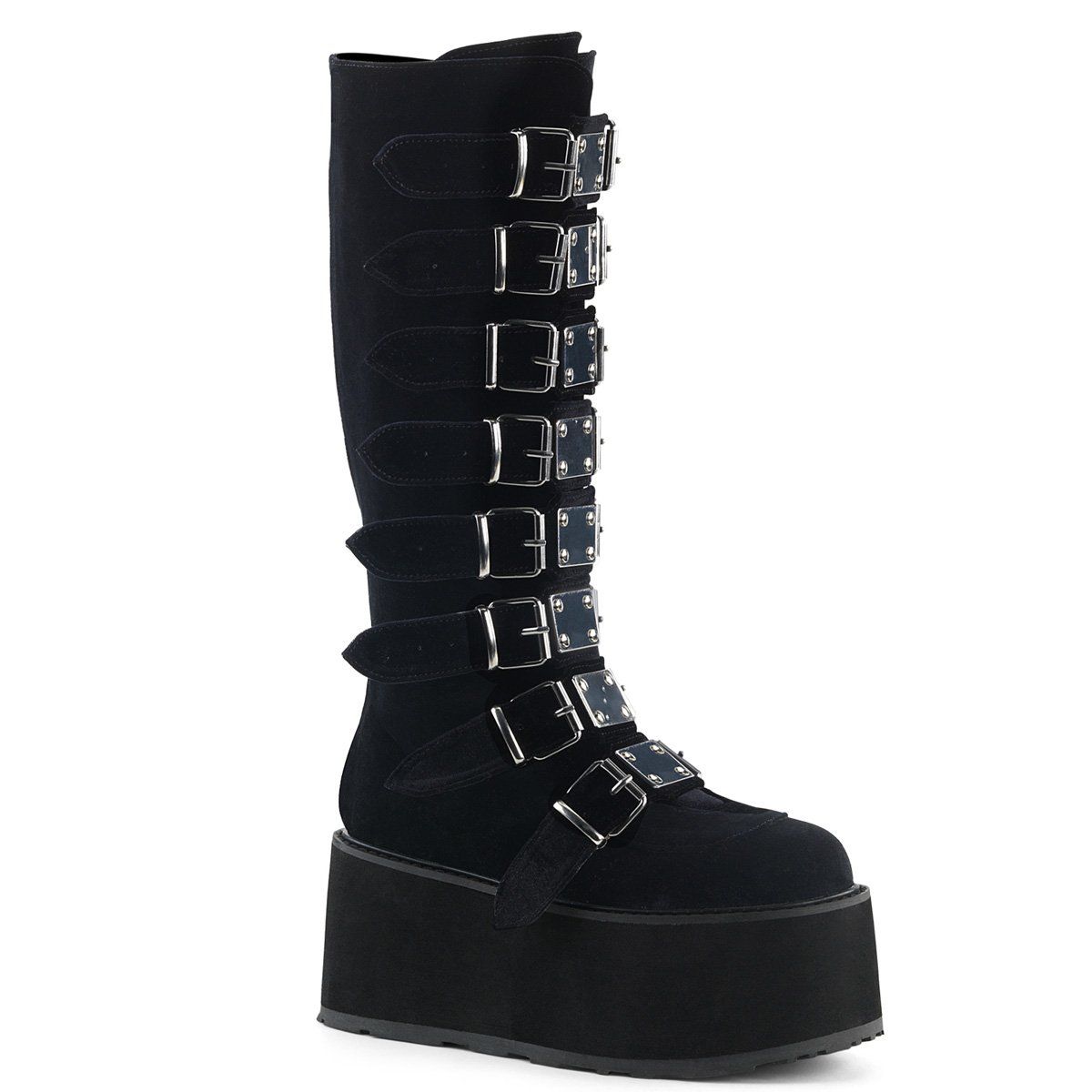 DAMNED-318 Black Velvet Knee Boot Demonia