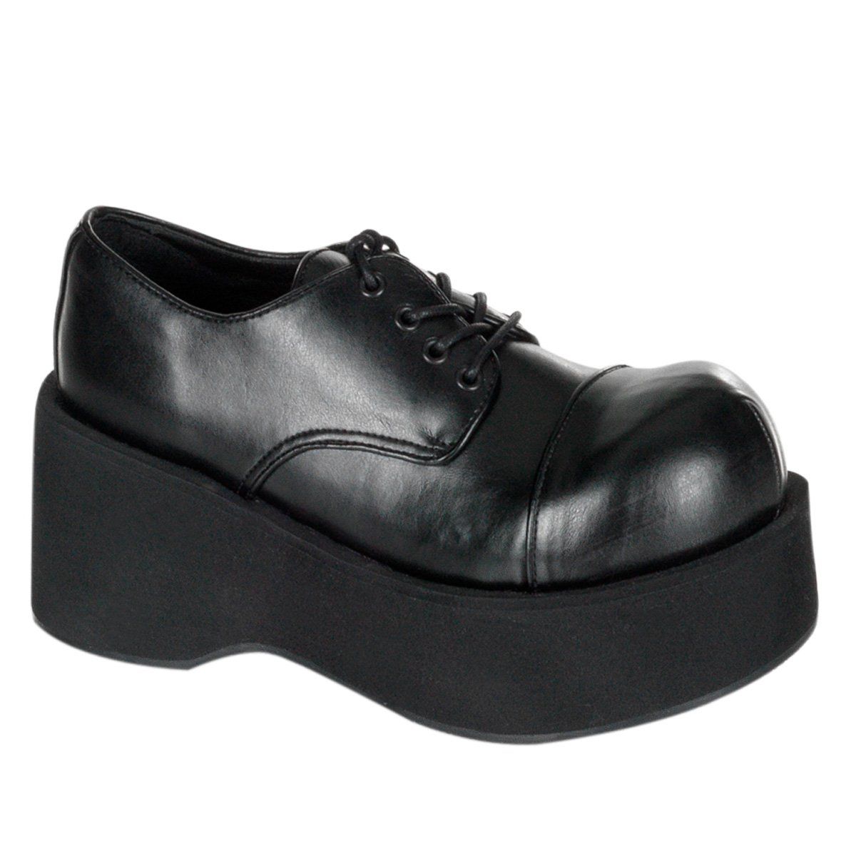 DANK-101 Black Vegan Leather Shoe Demonia