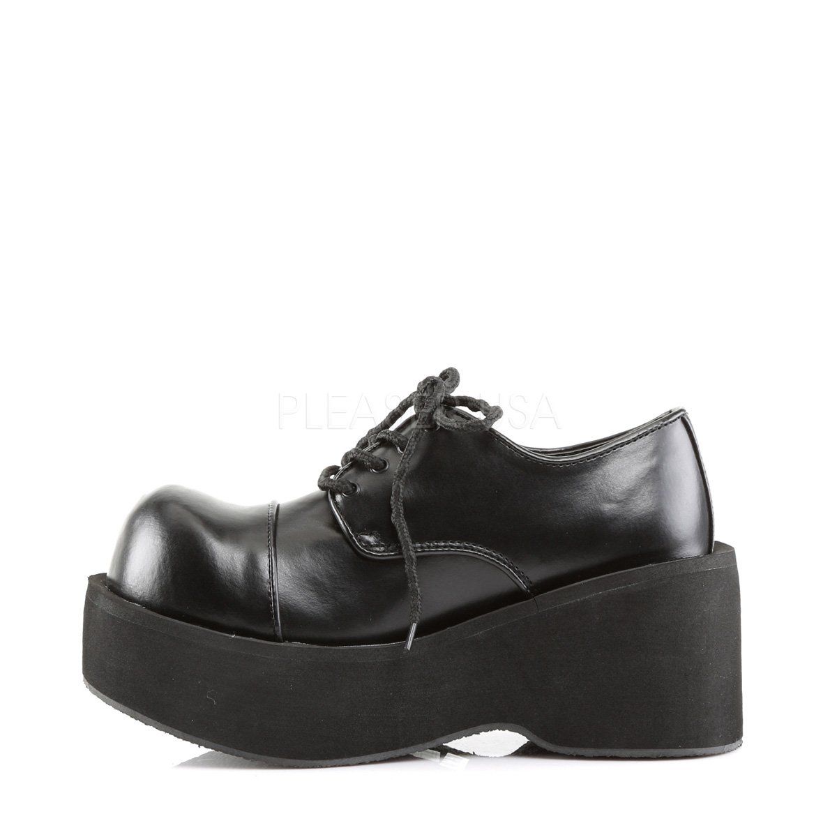 DANK-101 Black Vegan Leather Shoe Demonia