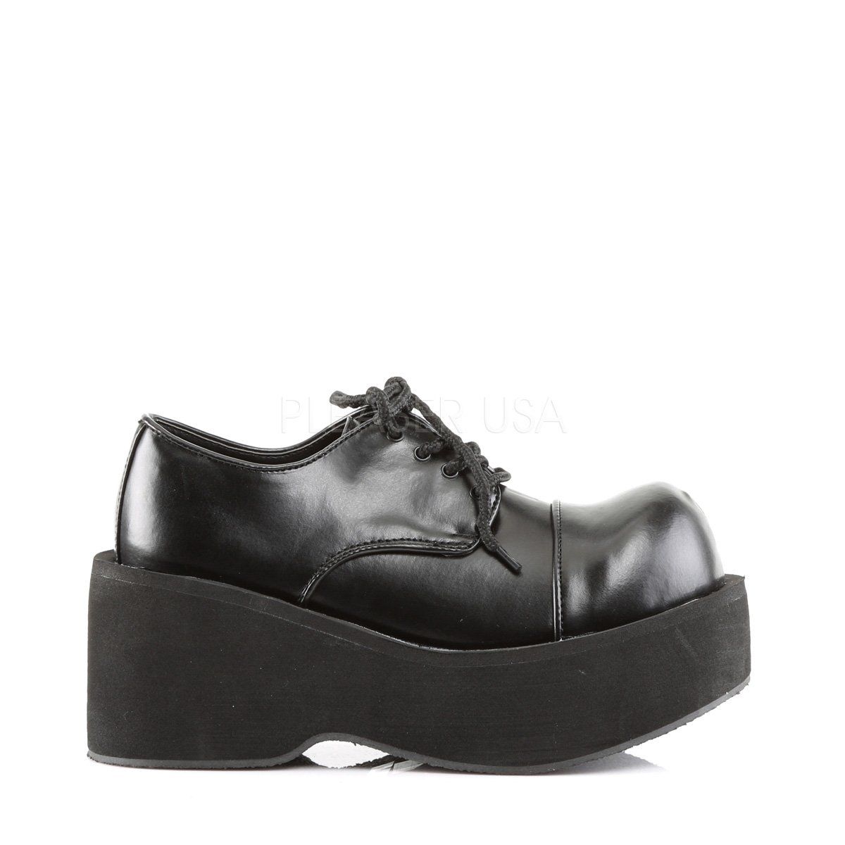 DANK-101 Black Vegan Leather Shoe Demonia