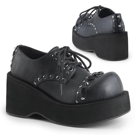 DANK-110 Black Vegan Leather Shoe Demonia