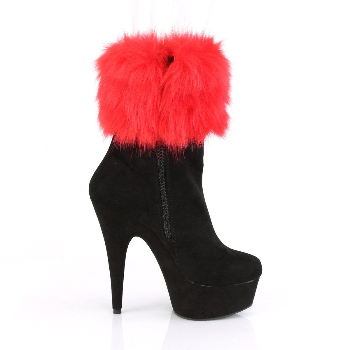 DELIGHT-1000 Black Faux Suede/Black Faux Suede Ankle Boot Pleaser