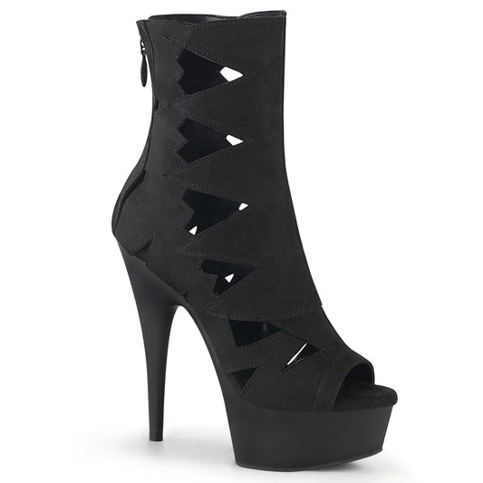 DELIGHT-1014 Black Faux Suede Ankle Boot Pleaser