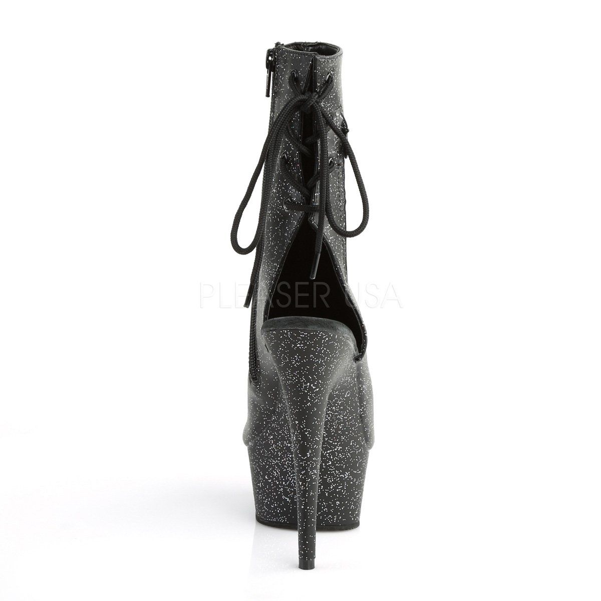 DELIGHT-1018MMG Black Faux Leather Ankle Boot Pleaser