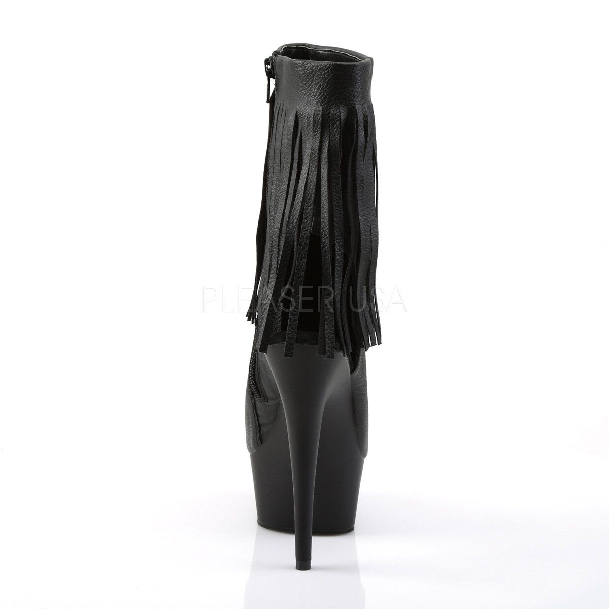 DELIGHT-1019 Black Faux Leather Boot Pleaser