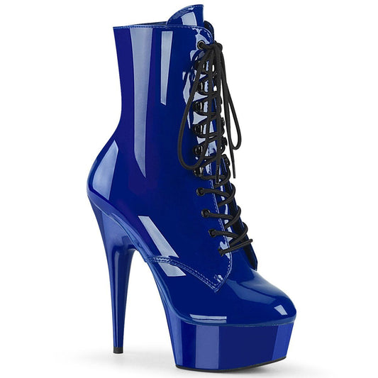 DELIGHT-1020 Royal Blue Patent Ankle Boot Pleaser