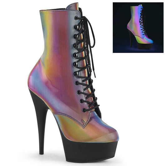 DELIGHT-1020REFL Rainbow Reflective Ankle Boot Pleaser