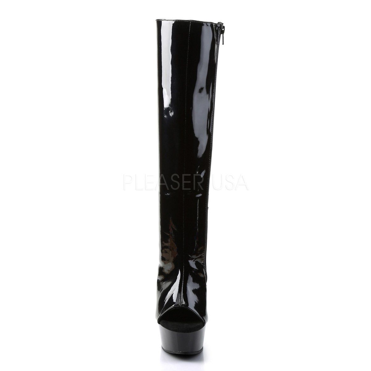 DELIGHT-2018 Black Patent Knee Boot Pleaser