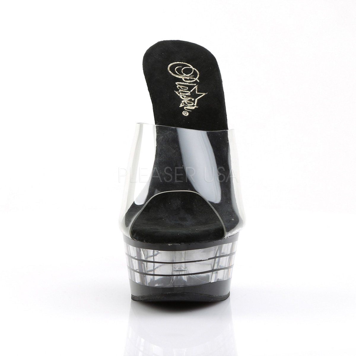 DELIGHT-601LN Clear/Black Slide Pleaser