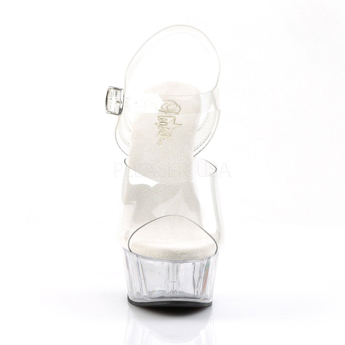 DELIGHT-608 Clear Platform Sandal Pleaser