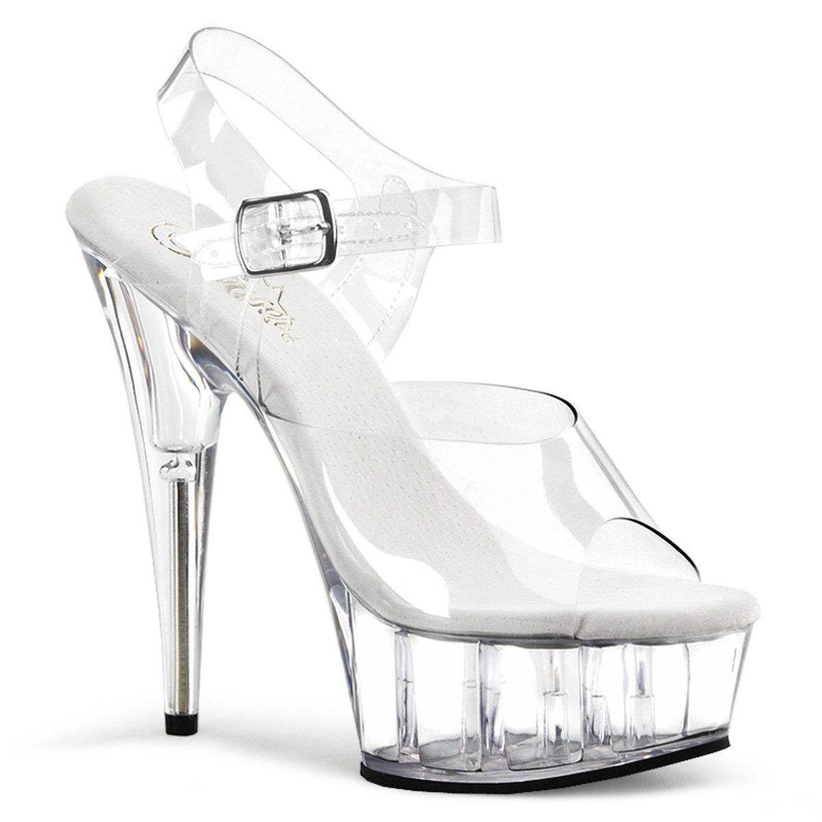 DELIGHT-608 Clear Platform Sandal Pleaser