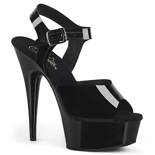 DELIGHT-608N Black (Jelly-Like) TPU/Black Platform Sandal Pleaser