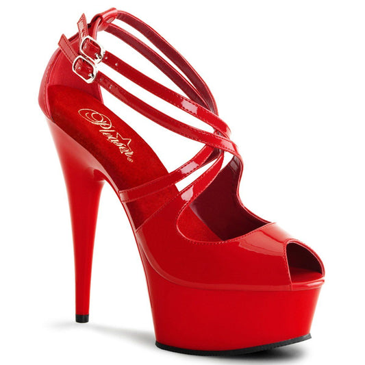 DELIGHT-612 Red Platform Sandal Pleaser