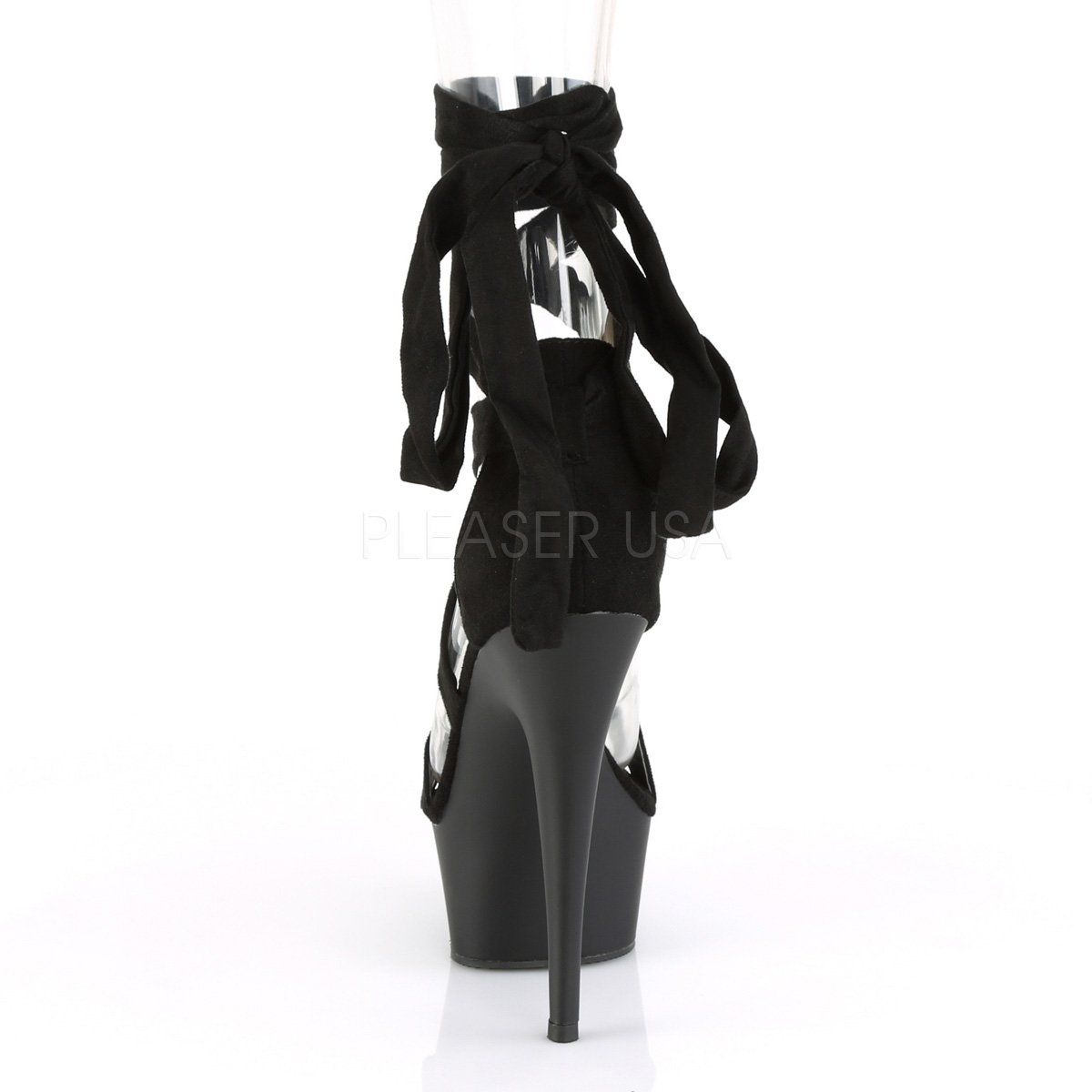 DELIGHT-671 Black Faux Suede Platform Sandal Pleaser