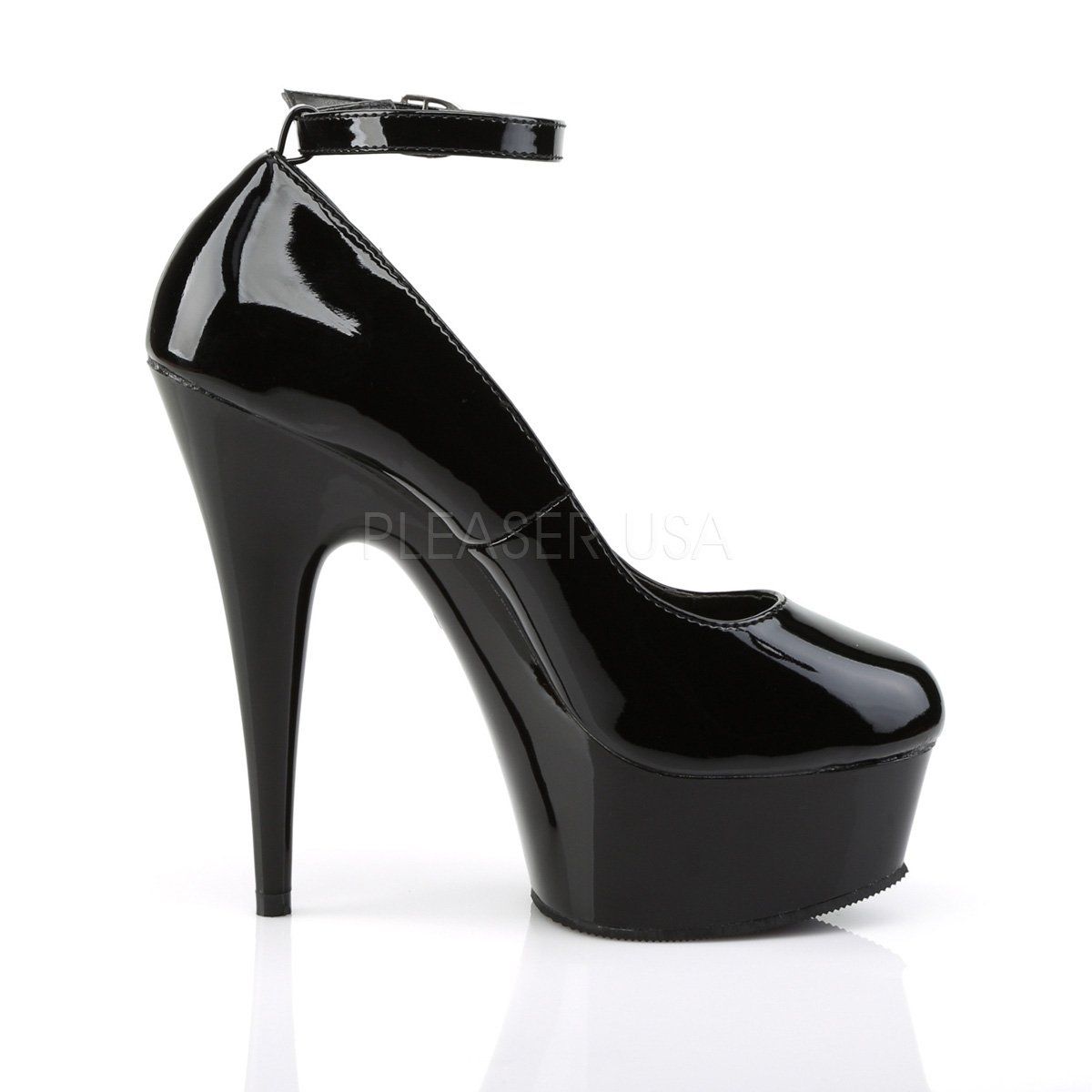 DELIGHT-686 Black Patent Pump Pleaser