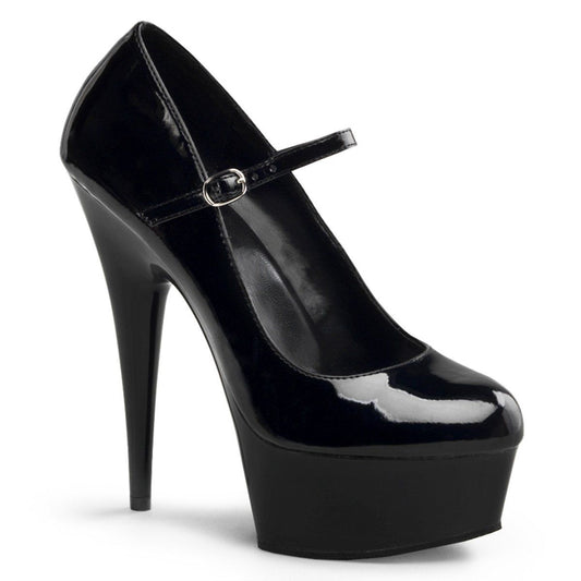 DELIGHT-687 Black Patent Mary Janes Pleaser
