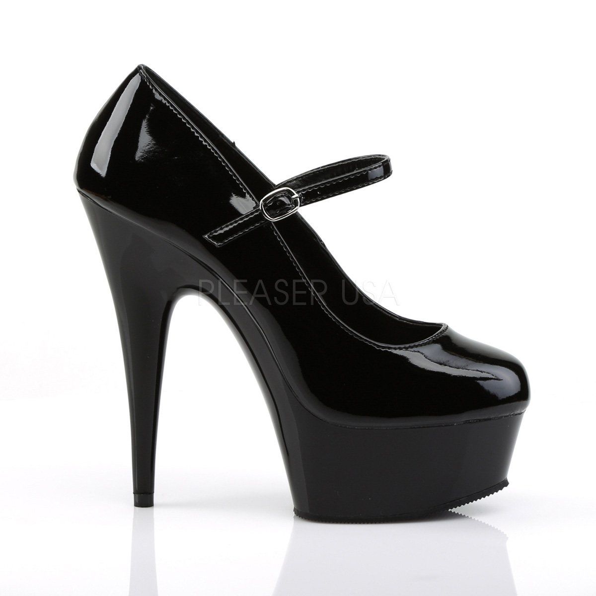 DELIGHT-687 Black Patent Mary Janes Pleaser