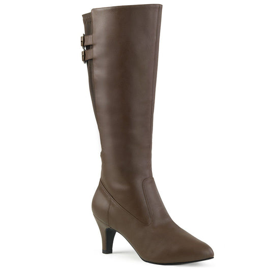 DIVINE-2018 Brown Faux Leather Pleaser Pink Label