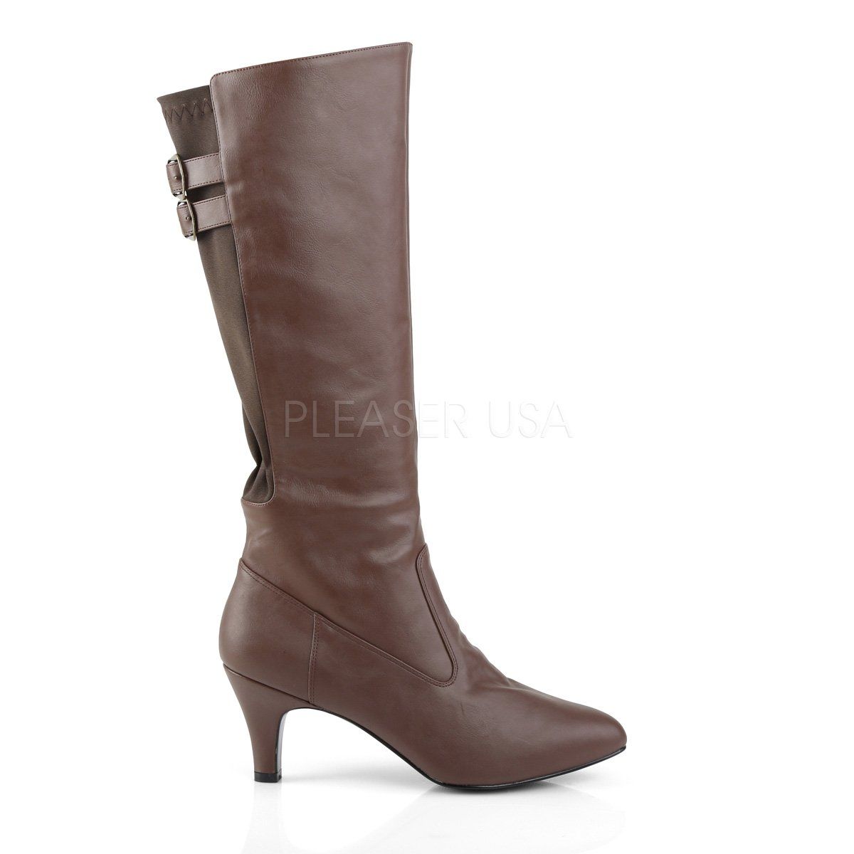 DIVINE-2018 Brown Faux Leather Pleaser Pink Label