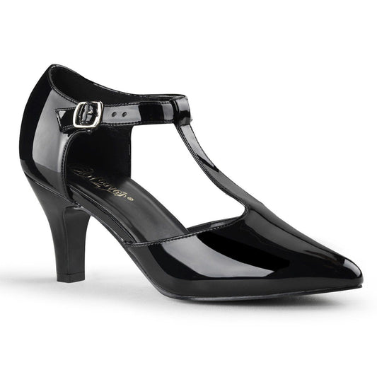 DIVINE-415 Black Pat Pleaser Pink Label