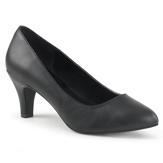 DIVINE-420 Black Faux Leather Pleaser Pink Label