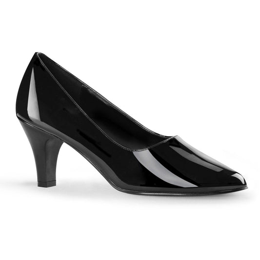 DIVINE-420 Black Pat Pleaser Pink Label