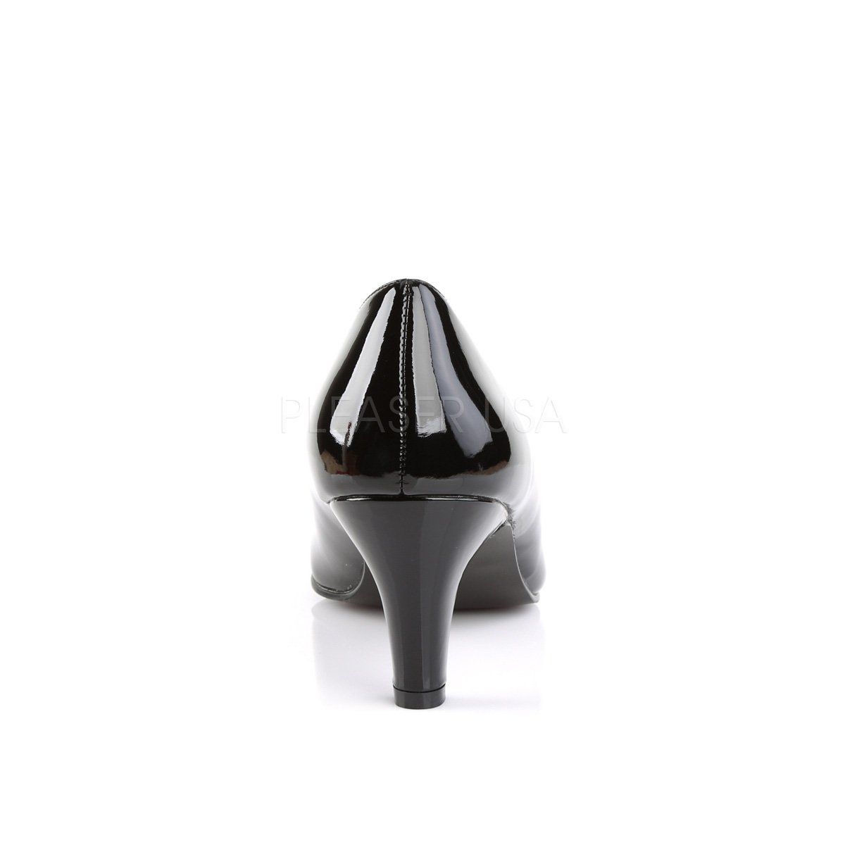 DIVINE-420 Black Pat Pleaser Pink Label