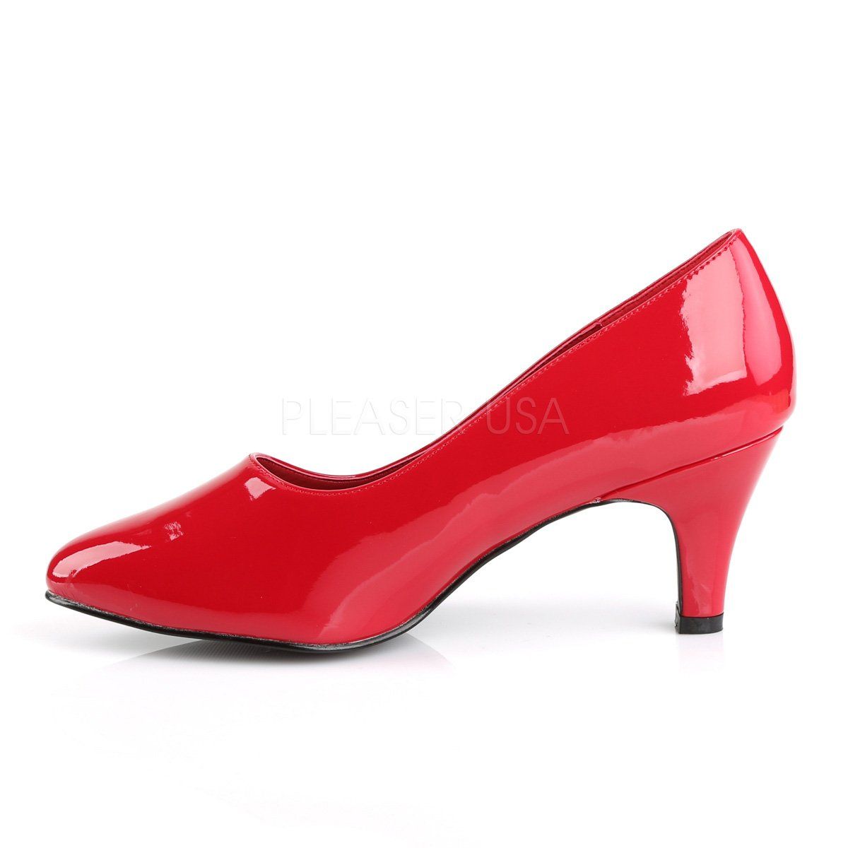 DIVINE-420 Red Pat Pleaser Pink Label