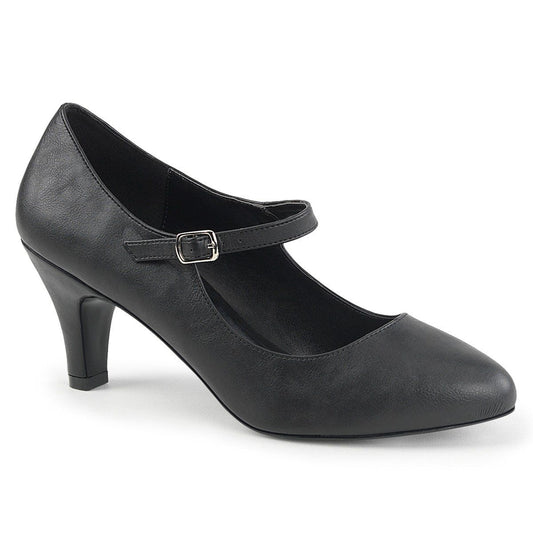 DIVINE-440 Black Faux Leather Pleaser Pink Label