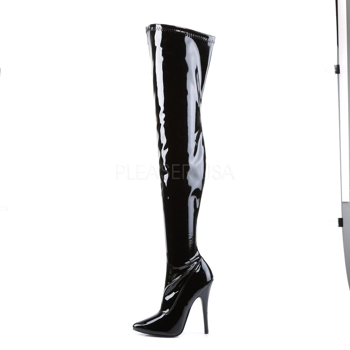 DOMINA-3000 Black Stretch Patent Devious