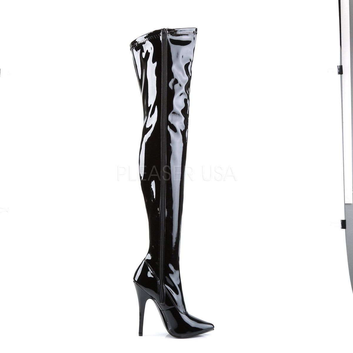 DOMINA-3000 Black Stretch Patent Devious