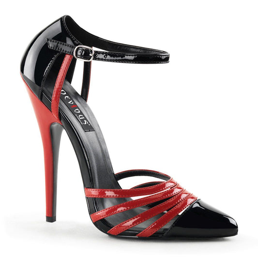 DOMINA-412 Black Red Patent Devious