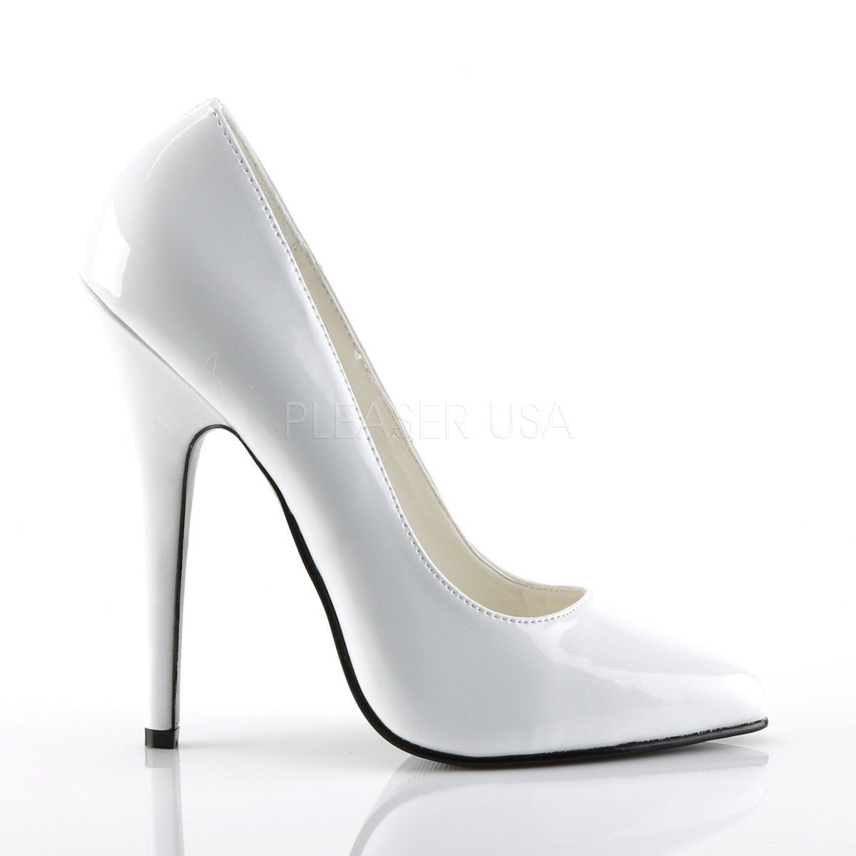 DOMINA-420 White Patent Devious