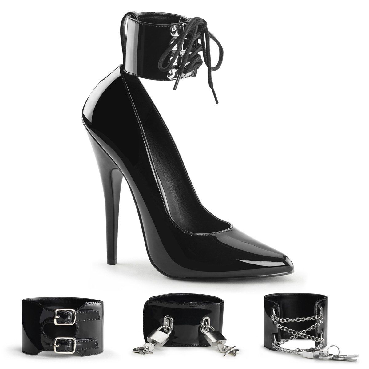 DOMINA-434 Black Patent Devious