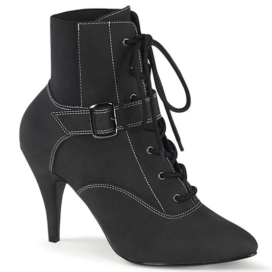 DREAM-1022 Black Faux Nubuck Leather Pleaser Pink Label