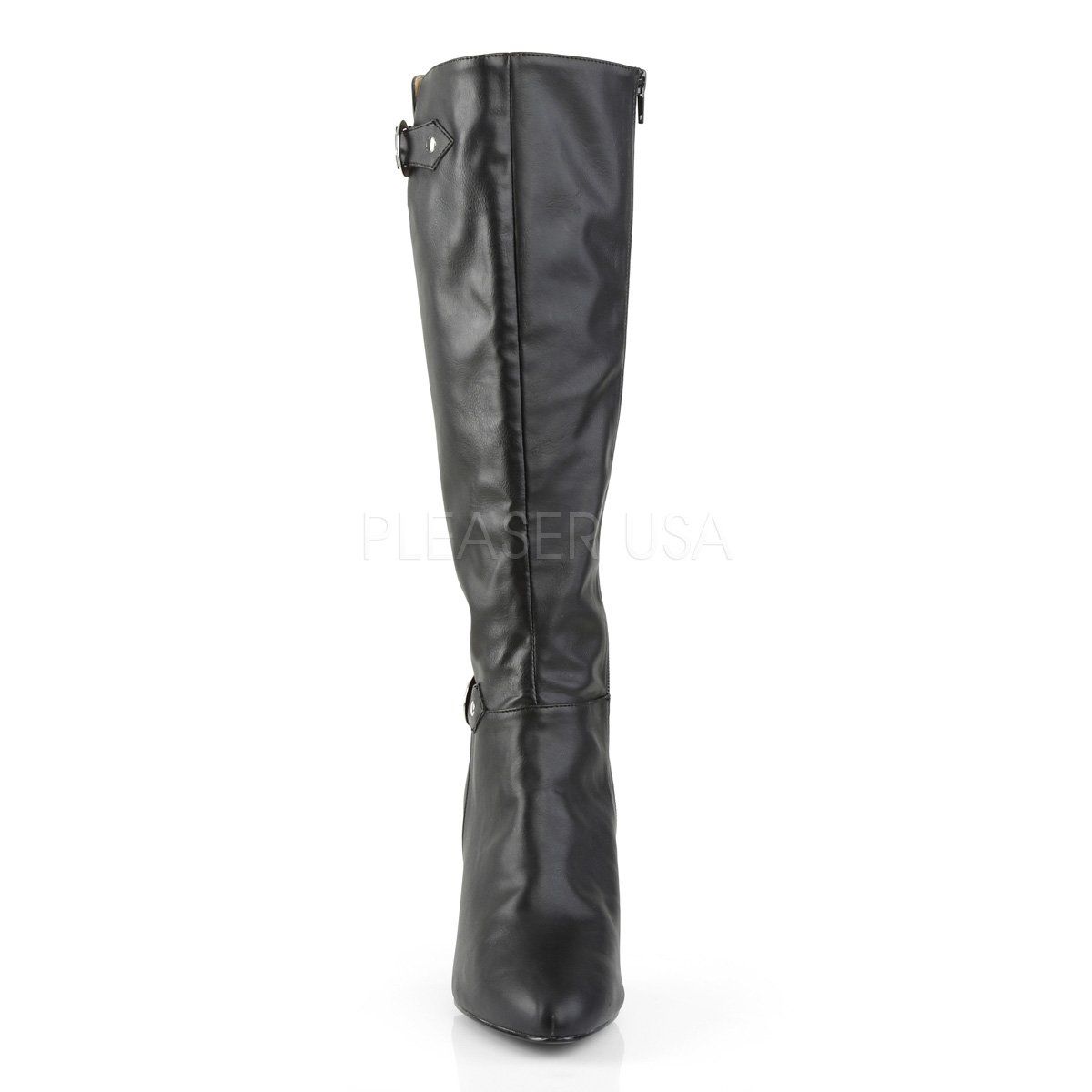 DREAM-2030 Black Faux Leather Pleaser Pink Label