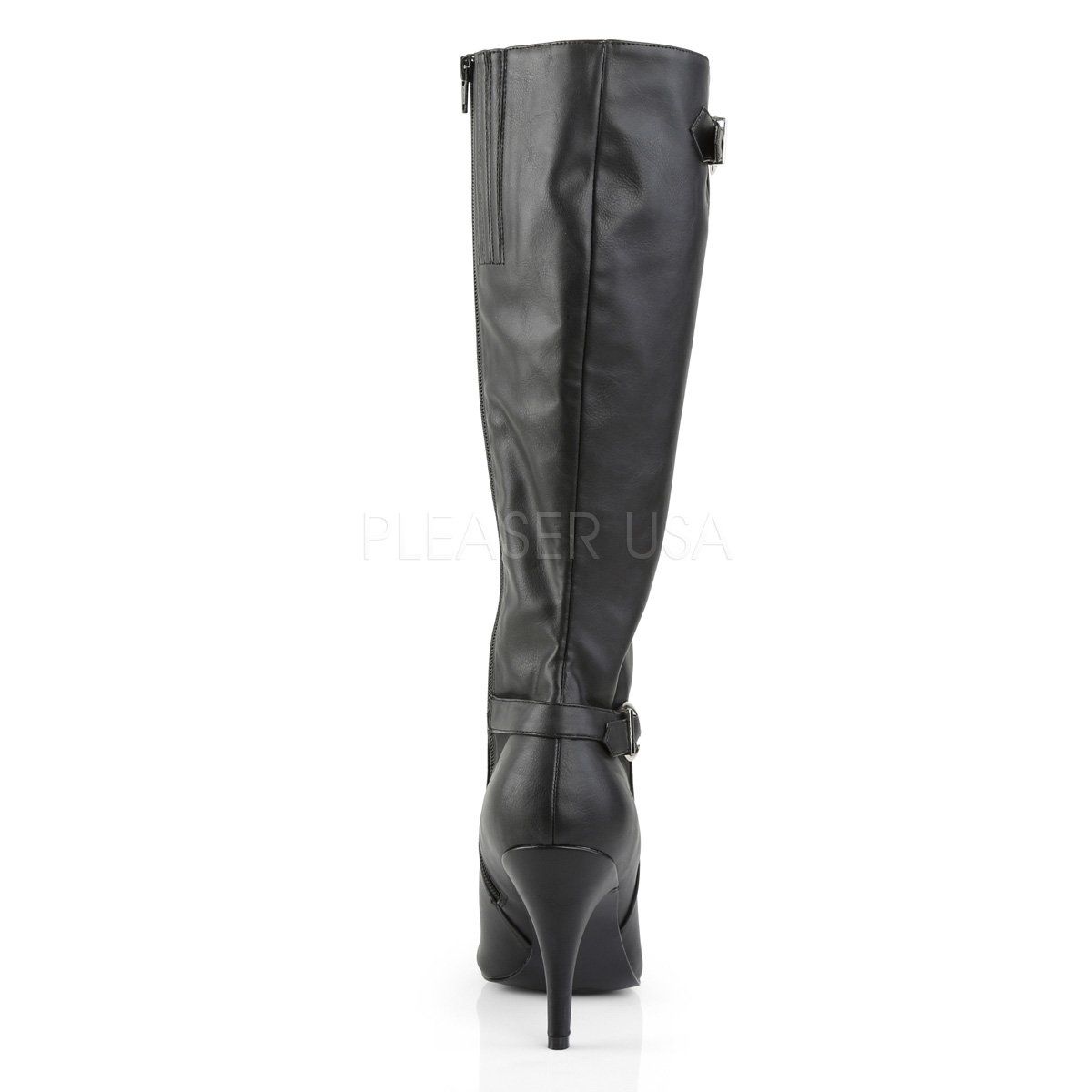 DREAM-2030 Black Faux Leather Pleaser Pink Label