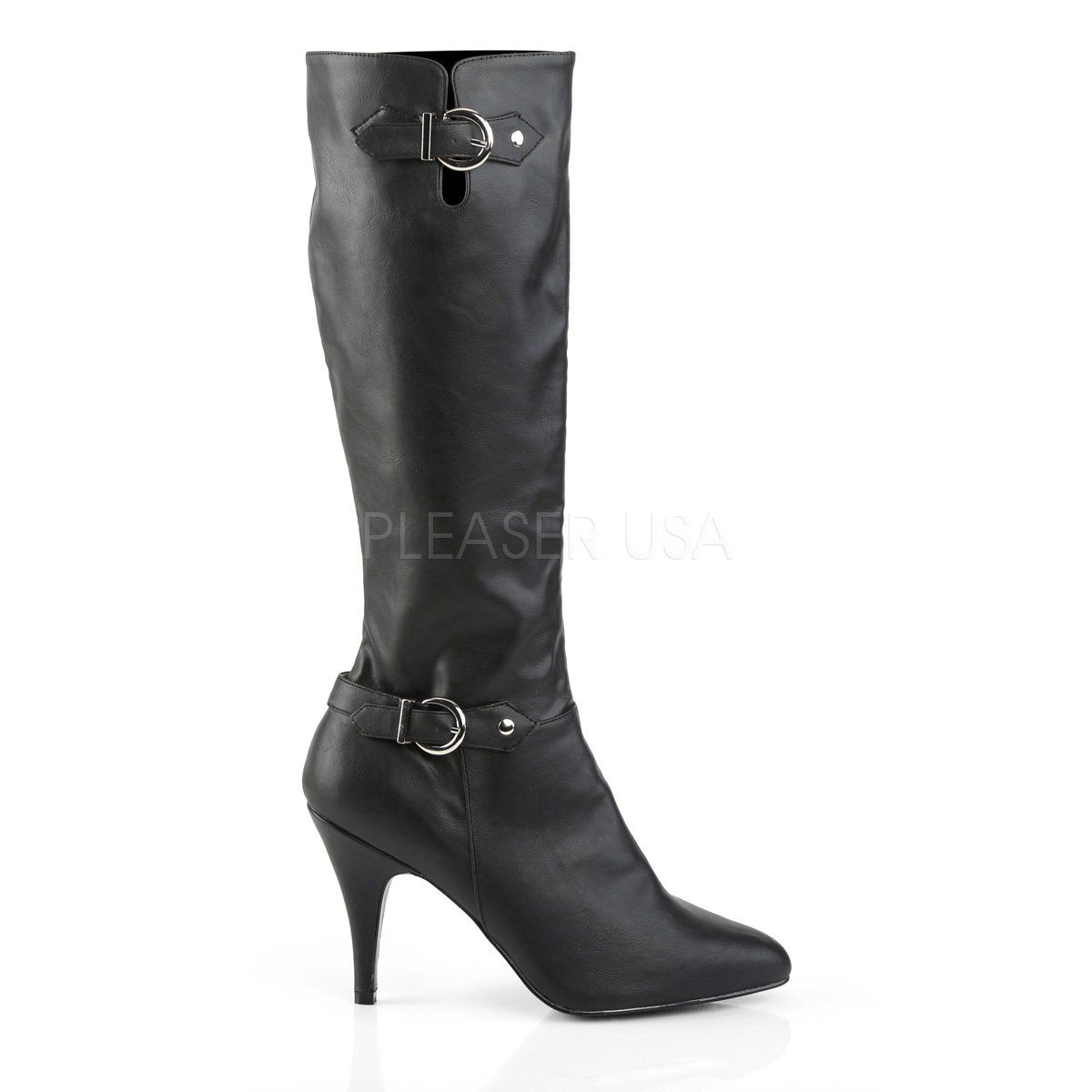 DREAM-2030 Black Faux Leather Pleaser Pink Label
